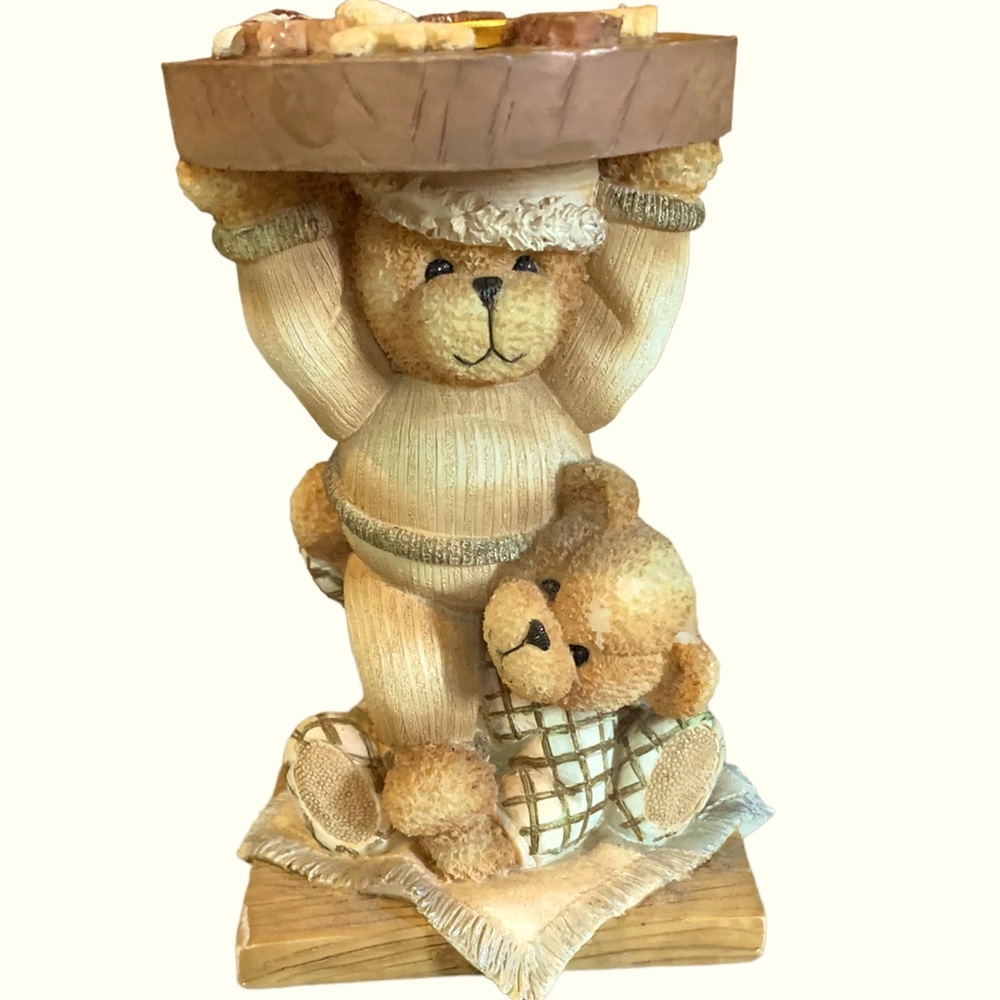 Twinkle Teddies 2 Bears Taper Candle Holder